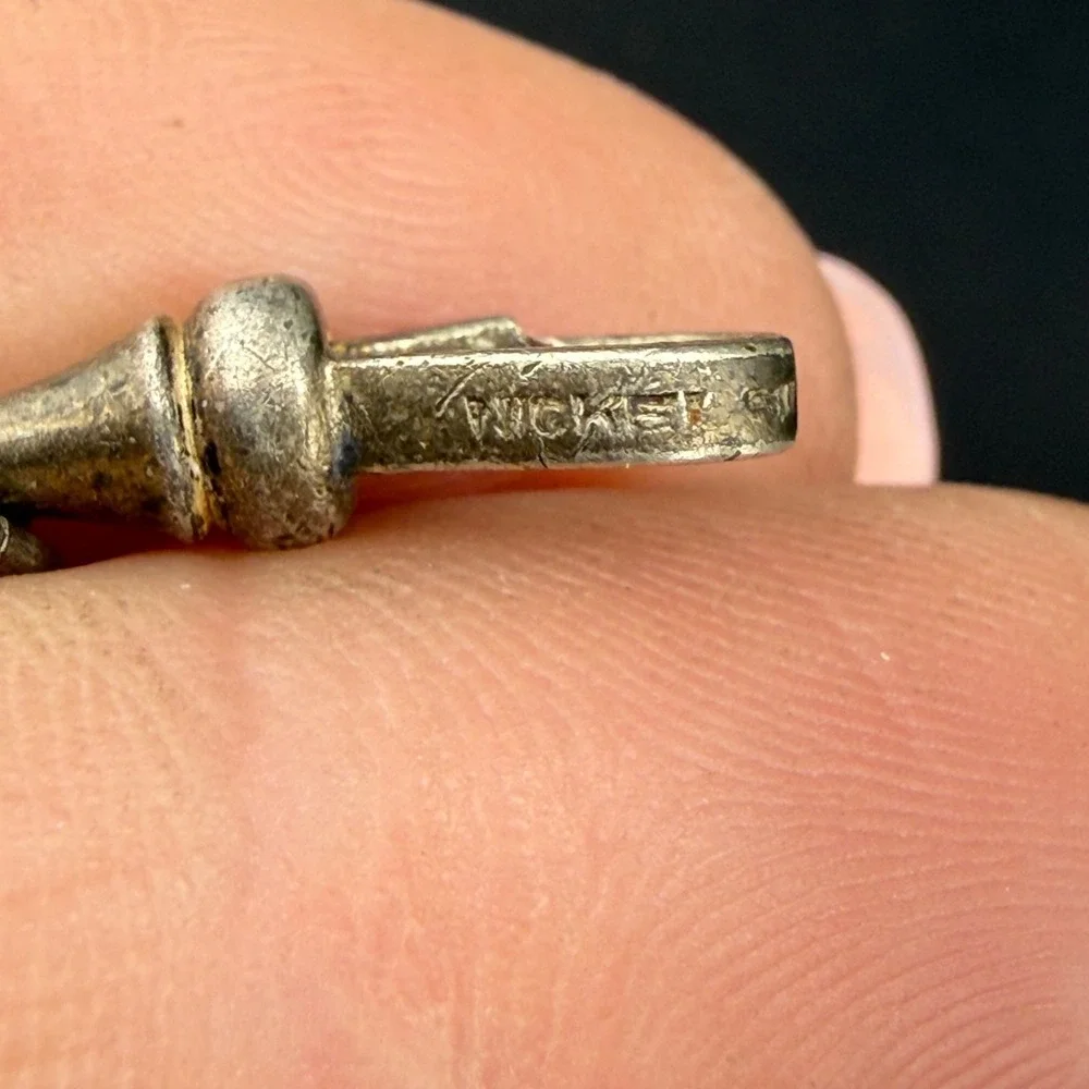 Vintage Hickok Beltogram Watch Chain Fob Silver Tone